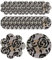 Hibmisy Cache-tétons autocollants invisibles pour tétons - Autocollants jetables pour femmes - Rond et fleur, Noir , 6cm