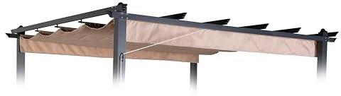 Club Rattan Pergola roof, Replacement roof, Sunroof, Weather-resistant, Water-repellent for Pergola (Beige, 3x4m)