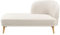Chaiselongue Stoff helles Beige mit Holzbeinen rechtsseitig Récamiere Tanlay