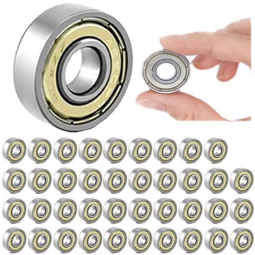 Tkxjry 40 Stück 608 ZZ Kugellager, 8mmx22mmx7mm Rillenkugellager, 608 Metall Double Shielded Miniatur Rillenkugellager, Kleine Kugellager, für Skateboard Roller Inline Skates