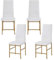 Lot de 4 chaises de salle à manger modernes en cuir synthétique rembourrées avec pieds dorés pour petits espaces Doré et blanc