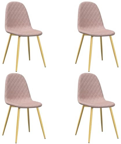 HEFZGDB Esszimmerstühle 4 STK. Rosa Samt Gartenstühle Esszimmerstühle Esstisch Stühle Dining Chairs für Wohnstube Küche Balkon Speisesaal
