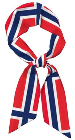 GaxfjRu Schal mit norwegischer Flagge für Damen, Seide, Kopftuch für Haare, modisch, Kopftuch für Damen, leicht, Krawatte, Schwarz, Einheitsgröße