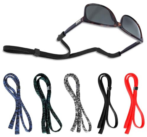 5 Piezas Cordones para Gafas, Antideslizante Cuerda para Gafas, Deportes Cordon Gafas Hombre, Correa Gafas de Sol, Correas Ajustables para Gafas Deportivas para Hombres y Mujeres Deportes y Ocio