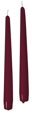 Set mit 10 konischen Kerzen Durchmesser 2,2 cm Höhe 25 cm - Farbe Burgund - Made in Italy - Kerzen Horeca - Cereria Di Giorgio