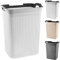 ZENQA Plastic Laundry Basket | Large 65 Litre Laundry Hamper Storage Washing Basket | Dirty Clothes Baskets with Handles | Laundry Basket Bin for Bathroom Bedroom (White - No Lid)