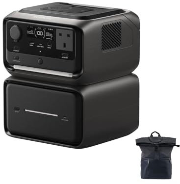 Station électrique Portable EF ECOFLOW River 3 Max Plus sans Fil et Batterie Externe 5000 mAh, Batterie LFP 858 Wh, jusqu'à 1200 W de Sortie, générateur Solaire pour Camping et Camping-Car