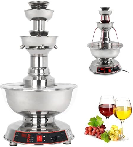 Red Wine Juice Fountain Machine Electric 3-Tier Champagne Fountain Machine for Parties, Commercial Beverage Warmer Dispenser Temperature Adjustment for Weddings Hotel Birthday