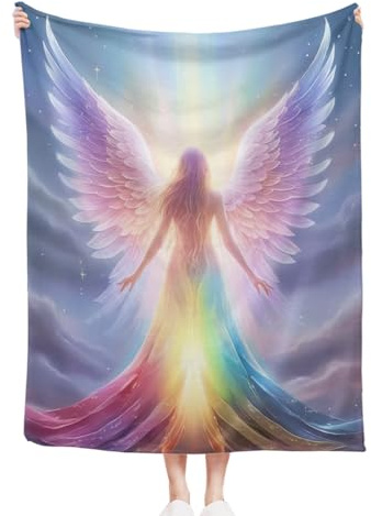 57lilina Kuscheldecke Flauschig Geschenke für Sie, 150x200 cm Engel Motiv