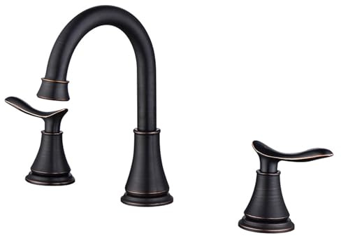XJTNLB Mitigeur Lavabo Noir Vintage Robinet 3 Trous Lavabo Salle de Bain Robinet Deux Poignées