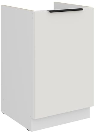 Kuechen-preisbombe Küchen Spülenunterschrank 50 cm Küche ARIA Weiss Ultra matt + Weiss matt, hochwertige Fronten mit Anti Fingerprint Beschichtung Küchenzeile Küchenblock