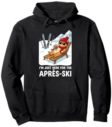 Après-Ski Katze Skifahren Herren Damen Kinder Lustig Après-Ski Pullover Hoodie