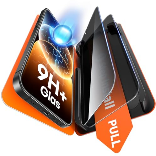 TAURI 2 Pack for iPhone 14 Screen Protector Privacy, 1-Step Install | Auto Dust-Removal, 9H+ Tempered Glass Anti-Spy HD Film, Full Coverage Protection, Anti-scratch [Military-Grade Shatterproof]