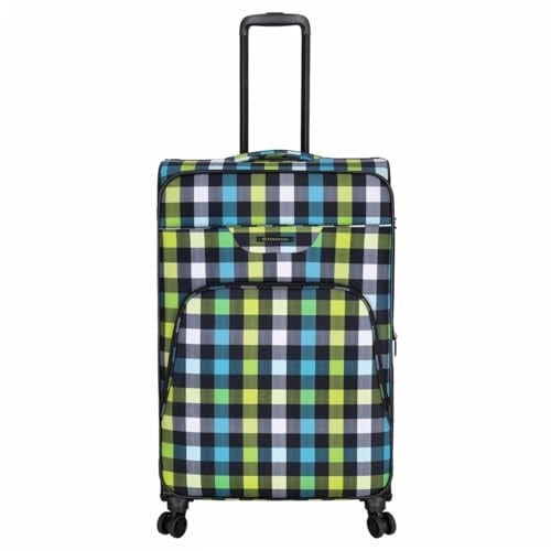 Kenorada Reisetrolley SoftLITE 4w | Koffer aus strapazierfähigem Polyester | Leichter Trolley mit Vier Doppelrollen | TSA Zahlenschloss (greencheck, L - 78 cm großer Koffer (erweiterbar))