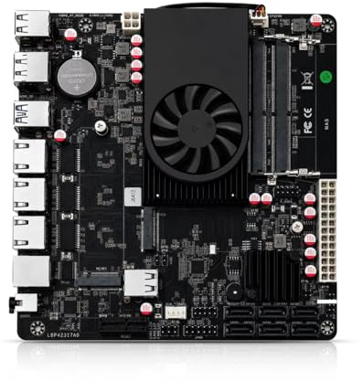 MNBOXCONET NAS Motherboard J6413 Processor, DDR4 16GB RAM 512GB SSD, UHD Graphics, Firewall Mini-ITX NAS Board Low Power, 3 x 2.5GbE LAN, Dual M.2 2280 NVMe Slot, USB3.0, Console