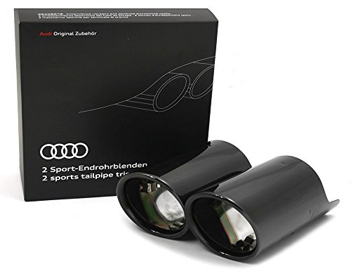 Original Audi Q2 Sport Endrohrblenden schwarz verchromt 2-flutig links Exterieur Auspuffblenden 81A071761A