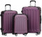 BEIBYE Zwillingsrollen Hardcase Reisekoffer Koffer Trolleys Hartschale in XL-L-M in 14 Farben (Violett, Kofferset)