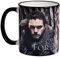 Elbenwald Game of Thrones Tasse For The Throne Jon Snow Daenerys Targaryen Tyrion Lannister Rundumdruck Keramik 320 ml schwarz