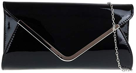 Girly HandBags Pochette da donna oversize in vernice Nero