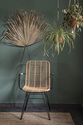 Vintagehaus Gartenstuhl Esszimmerstuhl Hacienda Rattan mit Armlehne In/Outdoor Natur