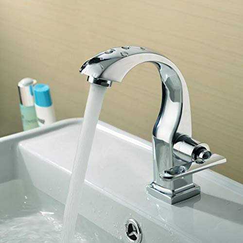 YHSGY Küchenarmatur Einzigen Kalten Wasserhahn Waschbecken Wasserhahn Waschtischmischer Waschbecken Wasserhahn Hoch Chrom Messing Wasserhahn