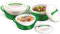 Pinnacle-Lot de 3 grandes assiettes à soupe et saladier avec couvercle Set (Vert)