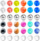 LAURITAMI Ersatzkugel Piercing Kugel 5mm Set Chirurgenstahl Plastik 1.6mm Gewinde Schraubkugel für Zungenpiercing, Bauchnabelpiercing