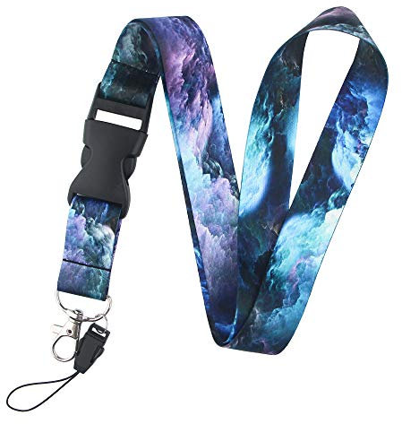DMLSKY Nutural Nebula Starry Sky Premium Lanyard für Schlüssel oder Ausweis, mit Clip