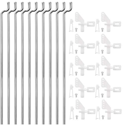 Sourcing Map Lot de 10 pièces de canne à pêche 1,2 mm x 180 mm + 10 klaxons de micro contrôle en nylon 4 trous pour avion RC