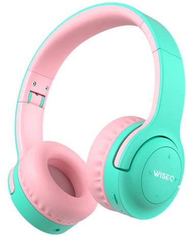 WISEQ Hero | Kopfhörer für Kinder | Bluetooth Kinderkopfhörer | 20 Stunden Akku | Lautstärkeregelung bis 93dB | Nachhaltig | Flexibel | Kabellose Kopfhörer für Ihr Kind (Hero Mint)