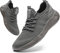 BUBUDENG Herren Laufschuhe Sportschuhe Sneaker Straßenlaufschuhe Turnschuhe Outdoor Leichtgewichts Laufschuhe Freizeit Atmungsaktive Fitness Schuhe,Grau,EU 42