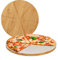 Relaxdays 8X Taglieri per Pizza di bambù in Set da 8, Piatti Tondi Ø 33cm, Carta da Forno Inclusa, Scanalature, Naturale
