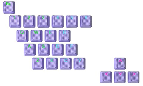 Ranked Gummi-Tastenkappen-Set | Doppelschuss Durchscheinend | OEM-Profil für Mechanische Gaming-Tastatur (Lavendel, 23 Tasten)