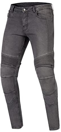 OZONE MOTO Rusty Jeans de Moto Hombre | Forro de Fibra Aramida | Protectores de Rodilla Nivel 2 | Bolsillos para Protectores de Cadera y Coxis | Tapered Fit