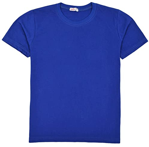 A2Z 4 Kids Boys Cotton T-Shirt Plain Crew Neck Summer Casual Clothing | Soft Lightweight Tee Durable Breathable Everyday Playwear Ages 5-13