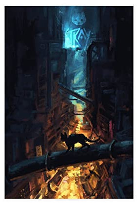 FABIVA Stray Game Poster 50 Leinwand Poster Wandkunst Dekor Druck Bild Gemälde für Wohnzimmer Schlafzimmer Dekoration Rahmen Stil 08x12inch (20x30cm)