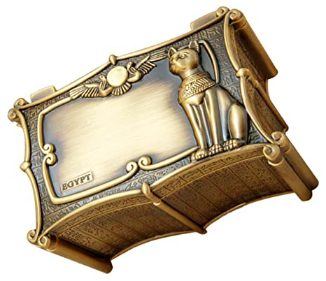 Cabilock 1 Stück Karton Ägyptische Aufbewahrungsbox Jewel Container Vintage Metall Schmuckstück Box Kleine Schmuckstück Box Katze Göttin Statue Kind Zinklegierung Jahrgang Stud-box