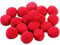 Wambere 5 Stück Bunt Groß Pompons, Durchmesser 5cm Pompons zum Basteln,Elastische Pompons Plüsch Bälle,Pompons Bälle für Ostern Weihnachten Geburtstag Pompons für DIY Kreative Handwerk,Rot