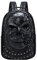 VALICLUD Schwarzes 3D- -Rucksack Für Herren Gothic-Rucksack Pu-Leder Horror-Rucksack Niete Realistisches Skelett Geprägter Rucksack Für Herren Wasserdichter Rucksack