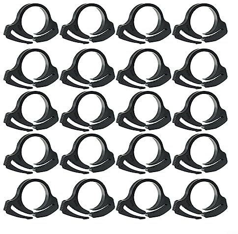 Oniissy 20Pcs φ16mm Heavy Duty Black Double Gripping Nylon Hose Clamps Set, Plastic Snap Ratcheting Clamps Assortment Kit (Black 20Pcs)