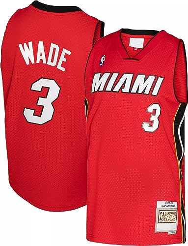 Dwyane Wade Miami Heat Red Youth 8–20 Hardwood Classic Soul Swingman Spieler Trikot, Rot/Ausflug, einfarbig (Getaway Solids), 8
