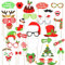 FINDIR 32 Stück Foto Requisiten Weihnachten Photo Booth Requisiten Weihnachtsfeier Fotorequisiten Fotobox Accessoires für Weihnachten Party Dekoration (mit Holzstäbchen)