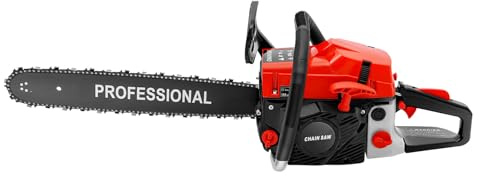 Gas Chainsaw, 20-Inch 62CC Guide Chainsaw, Handheld Wireless 2 Cycle Gasoline Saw for Tree Gas Powered Farm, Ranch and Garden Tools