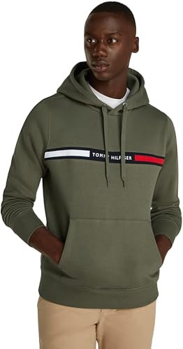 Tommy Hilfiger Herren Hoodie Chest Insert mit Bauchtasche, Grün (Battle Green), 3XL