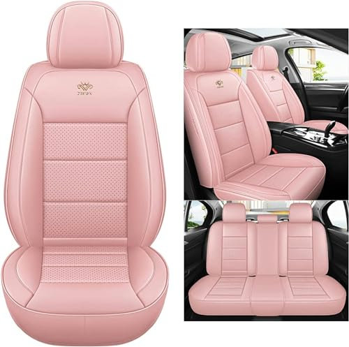 RWTECH Sitzbezüge Auto Autositzbezüge Universal Set für FIAT 500 Punto 500L 500X Auto Zubehör, Rosa