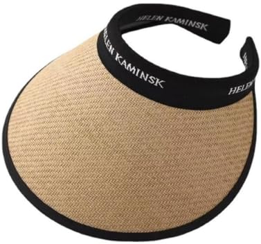 AKJAXQU 1 Stück Damen Sonnenhut Stroh UPF 50+ Packbar Faltbar Visor Cap