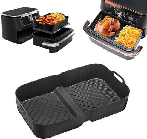 Hot Air Fryer Drawer for Ninja Foodi Flexdrawer Ninja Af500EU Af500EUCP 10.4L, Container for Ninja Dual Zone Hot Air Fryer, Silicone Mould for Hot Air Fryer Accessories