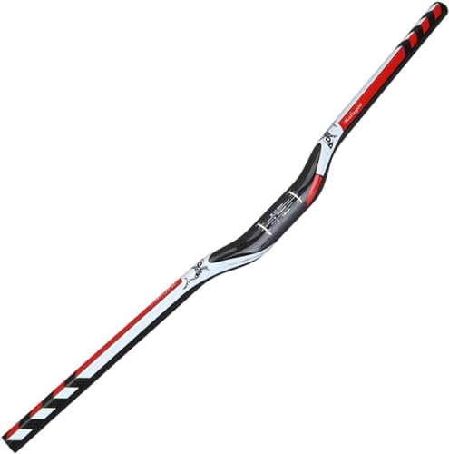 31,8 Mm Carbon-Lenker MTB-Fahrradlenker Carbonfaser-Downhill-Mountainbike-Lenker 3K Glänzend Rot 660–760 Mm Extra Lange Riser-Stange (Size : 660mm)