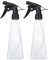 Spray Bottles (2-Pack, 12 Oz.) Mist/Stream, Plastic Water Spray Bottle for Hair, Plants, Cleaning, Cooking, BBQ, Pet - Empty Spray Bottles - Leak Proof - BPA-Free - Multicolor