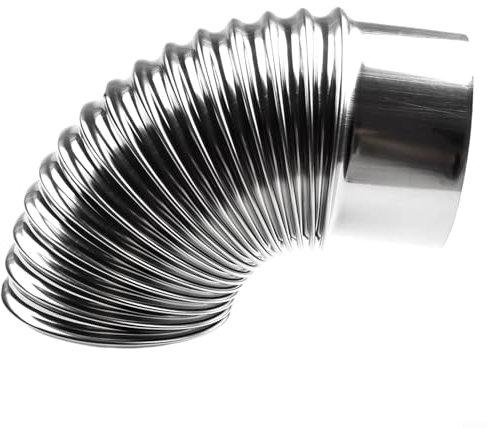 Tubo a gomito per canna fumaria in acciaio inox robusto, perfetto per sistemi di ventilazione (100 mm)